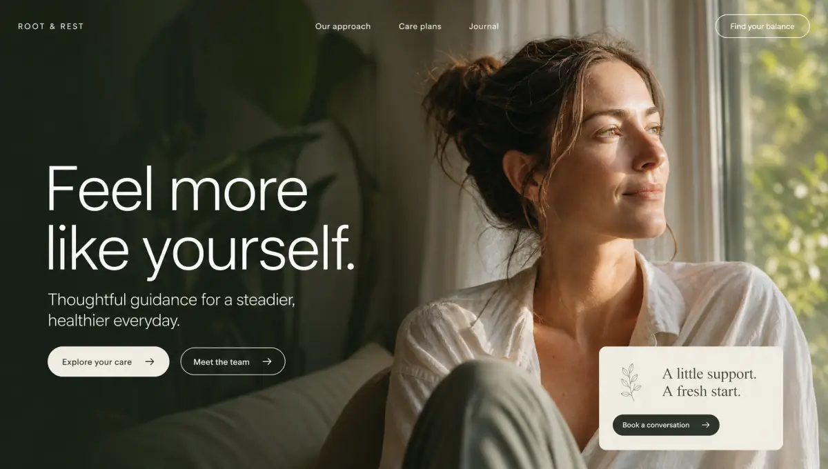 Wellness website example